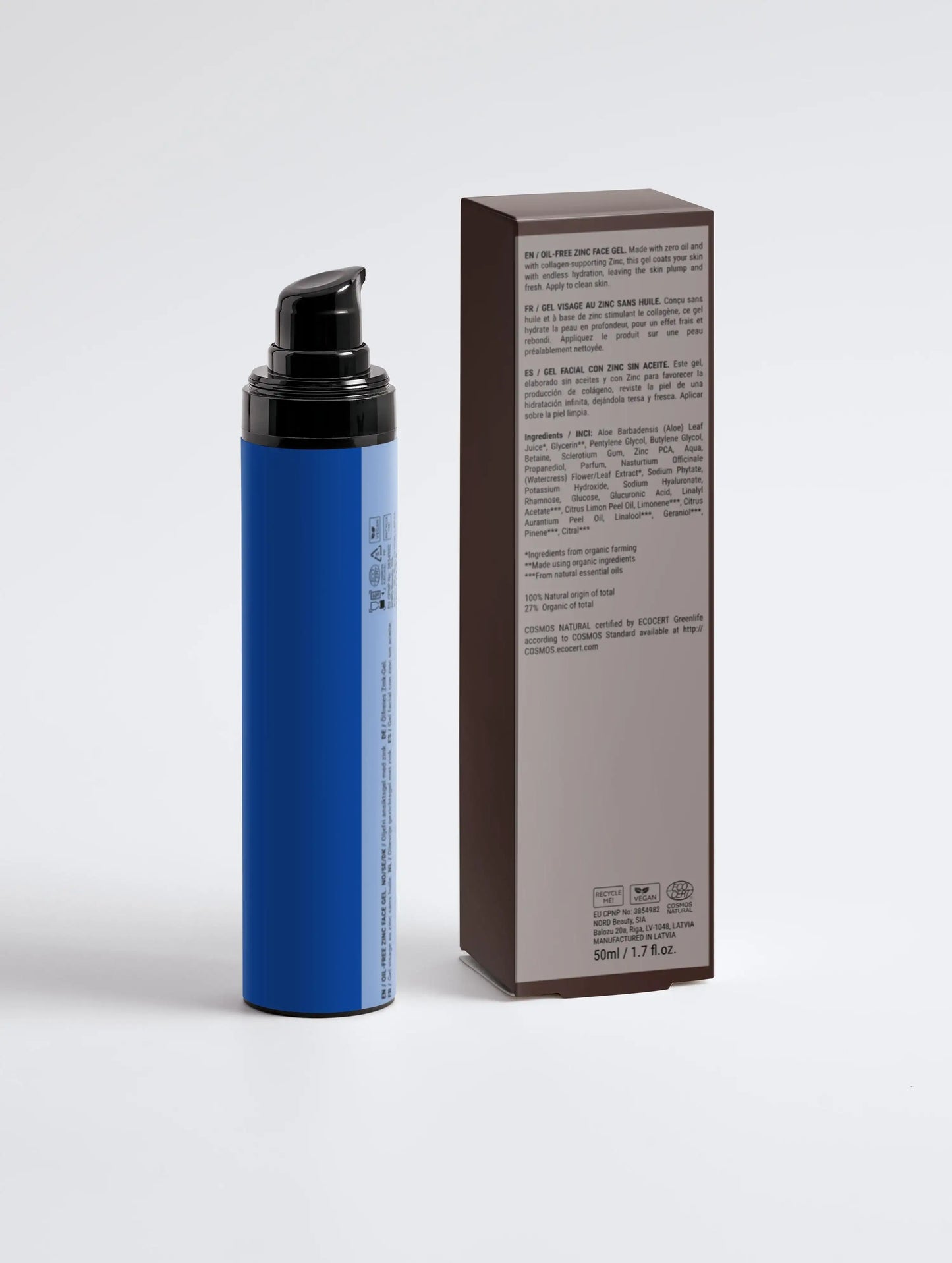 Zinc Face Gel for Men - Oil-Free Lightweight Moisturizer with Hyaluronic Acid & SPF Support - Viora