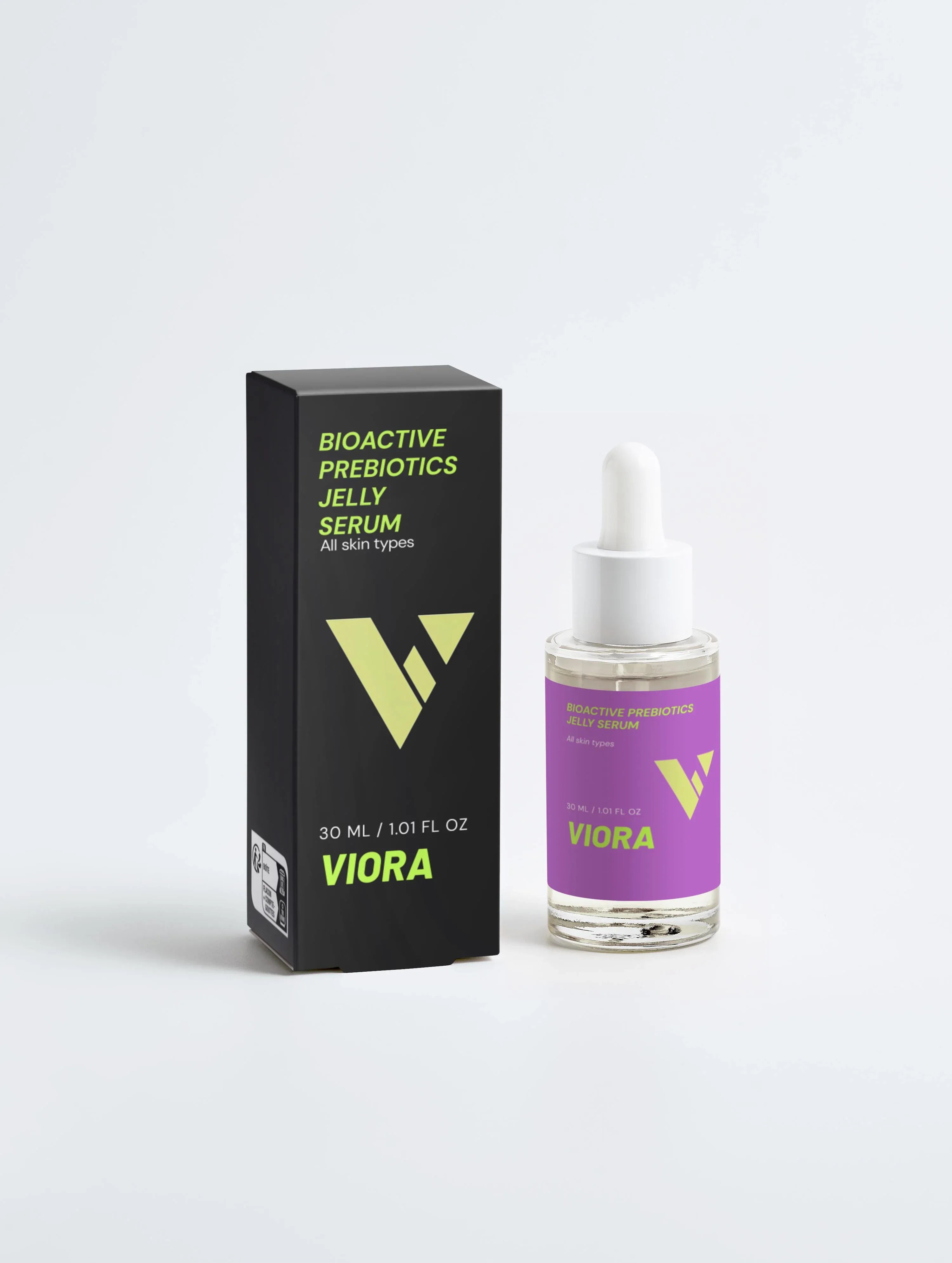 Prebiotic Face Serum - Barrier Repair Jelly Treatment with Hyaluronic Acid for Sensitive Skin - Viora