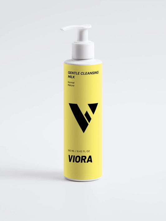 Gentle Cleansing Milk - Organic Creamy Face Cleanser for Dry & Mature Skin with Shea Butter - Viora