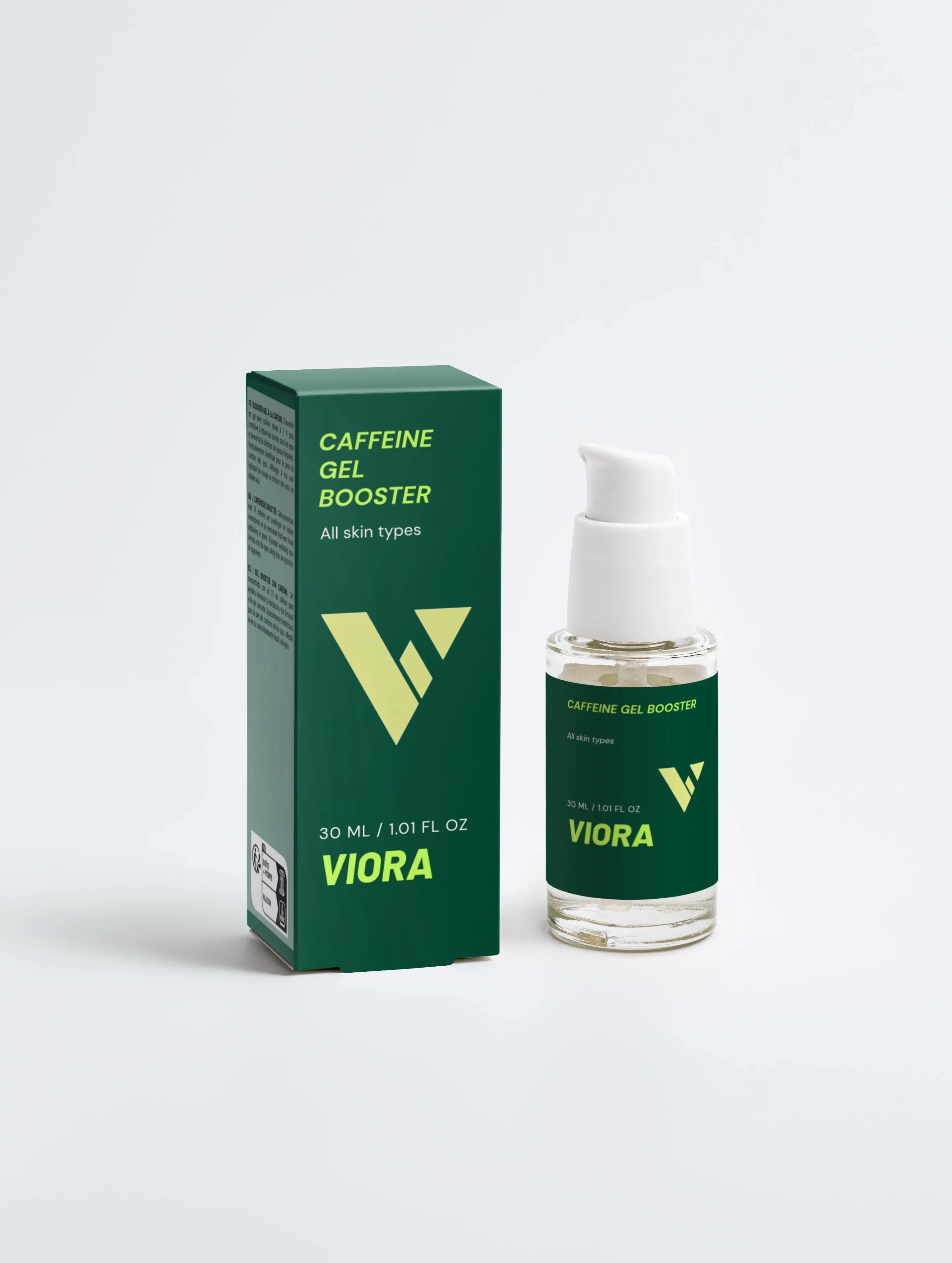 Viora Caffeine Eye Gel Booster - Depuffing Treatment for Under-Eye Fatigue & Dark Circles - Viora