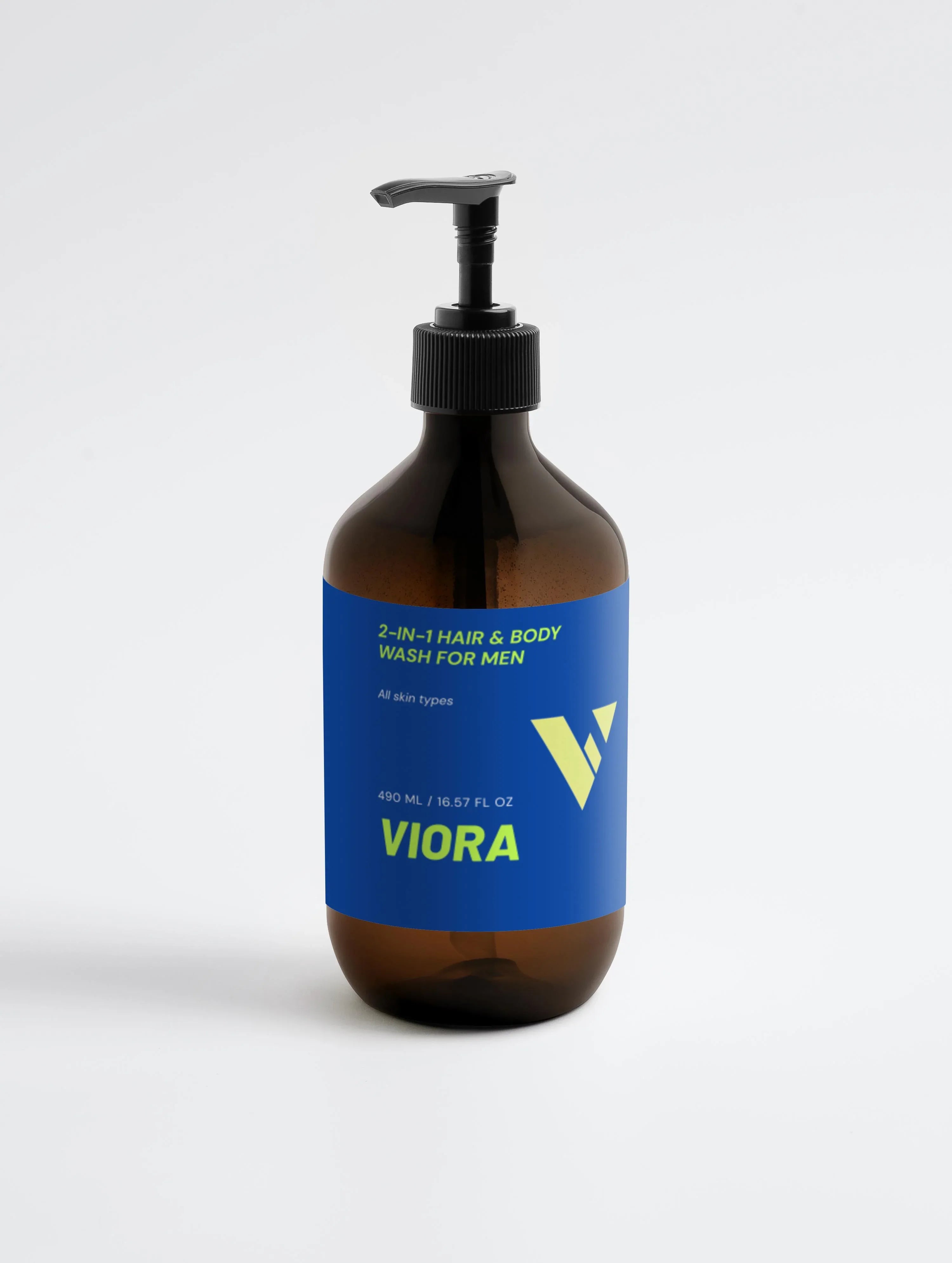 Men's 2-in-1 Hair & Body Wash - All-in-One Shower Gel for Hair & Skin - Viora