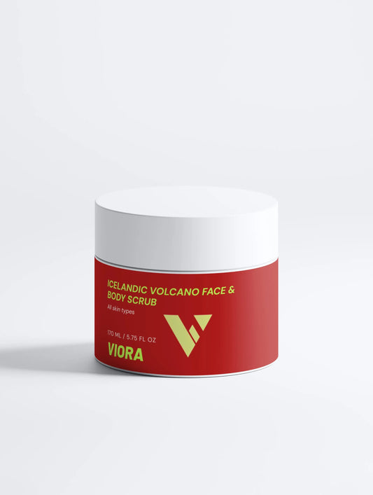 Volcanic Ash Body Scrub - Detoxifying Face & Body Exfoliator - Viora