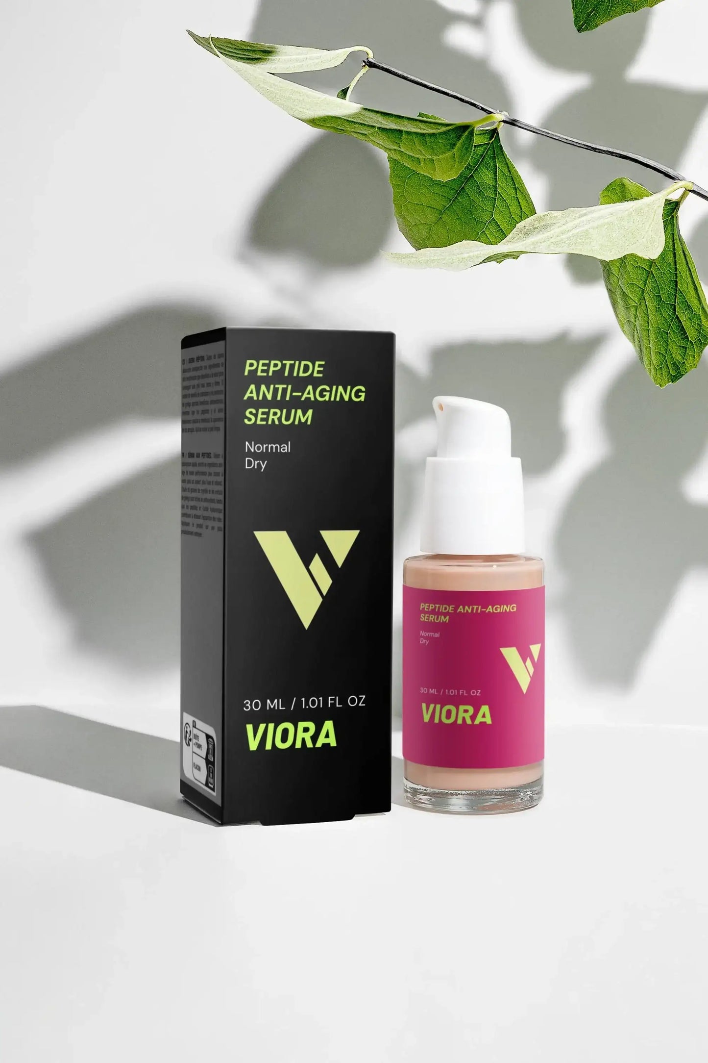Peptide Anti-Aging Serum - Firming Face Treatment with Hyaluronic Acid for Wrinkles & Fine Lines - Viora