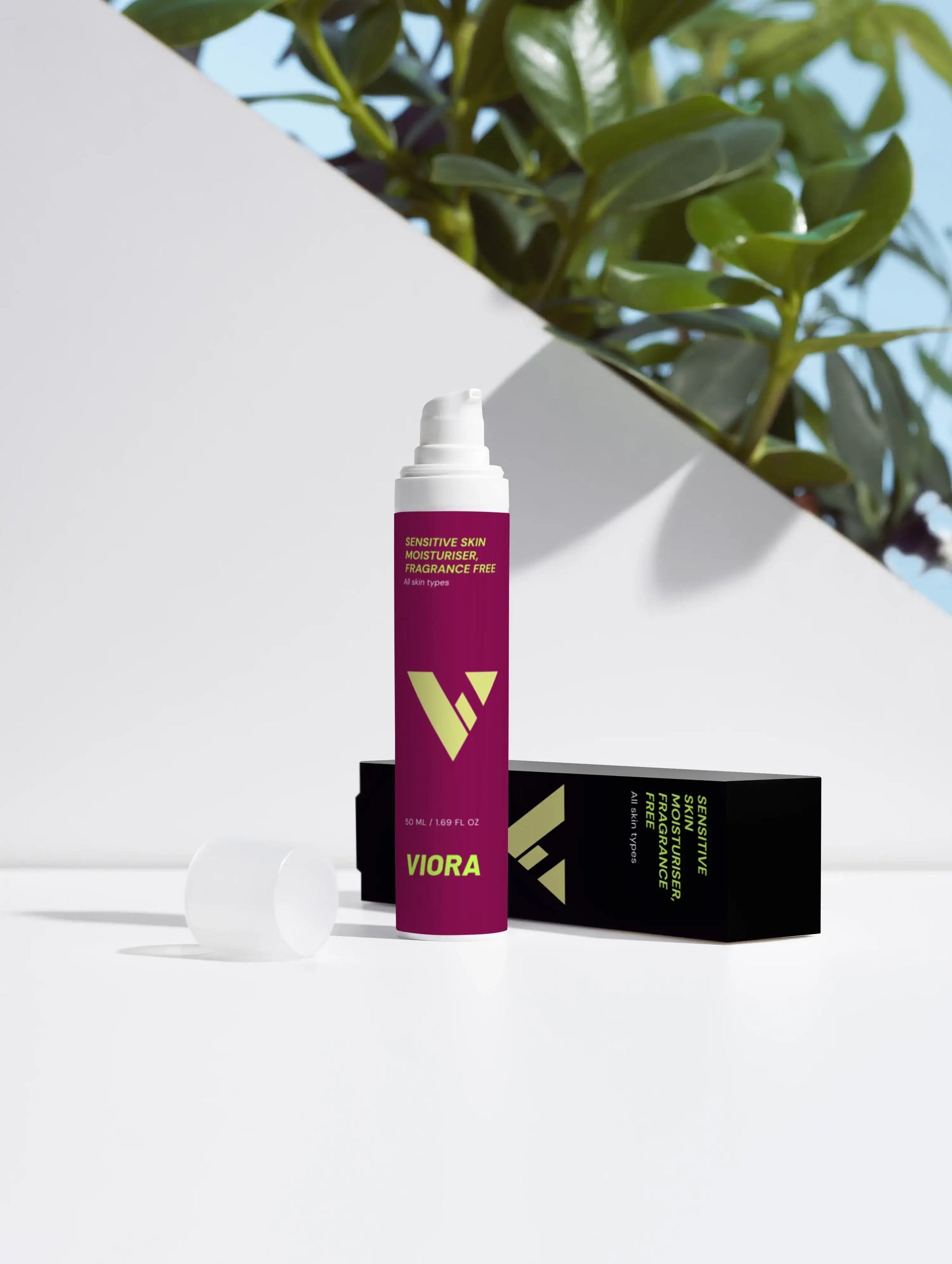 Sensitive Skin Face Moisturizer - Fragrance-Free Gentle Hydrating Cream for Redness & Irritation - Viora