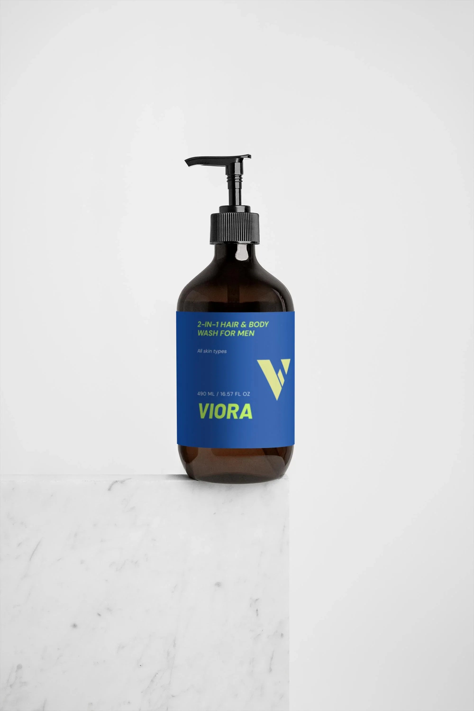 Men's 2-in-1 Hair & Body Wash - All-in-One Shower Gel for Hair & Skin - Viora