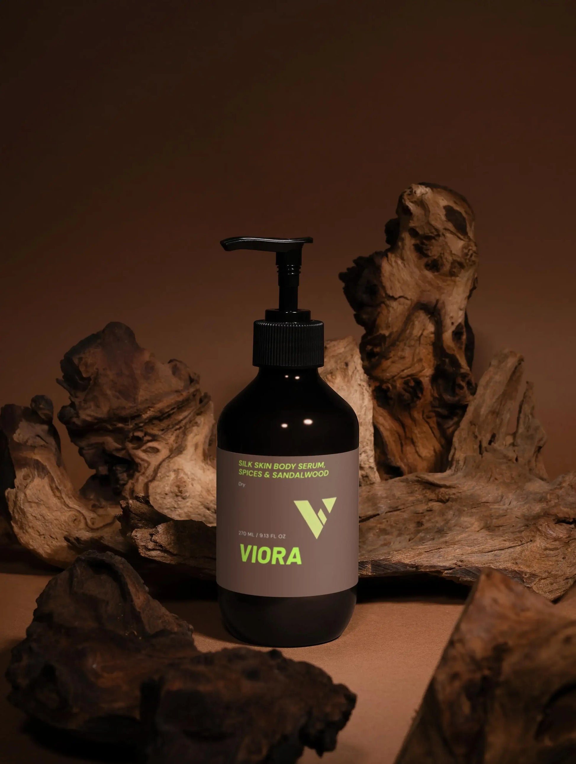 Silk Skin Body Serum - Spices & Sandalwood with Hyaluronic Acid for Smooth, Hydrated Skin - Viora