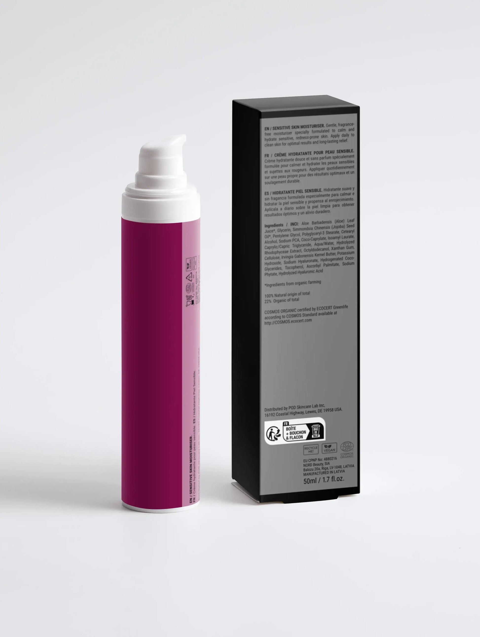 Sensitive Skin Face Moisturizer - Fragrance-Free Gentle Hydrating Cream for Redness & Irritation - Viora