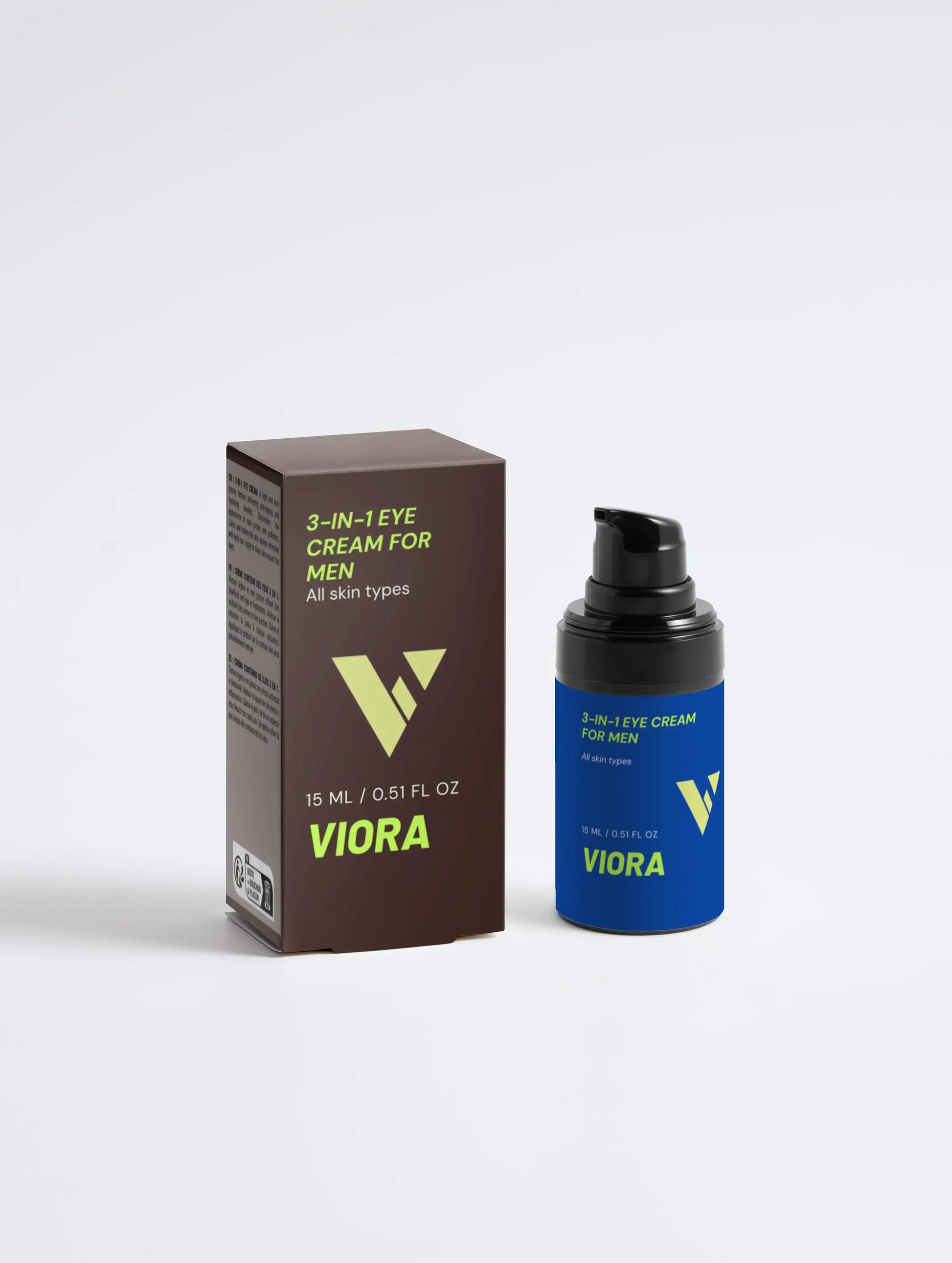 Men's Eye Cream 3-in-1 - Anti-Aging Treatment for Dark Circles, Puffiness & Wrinkles - Viora