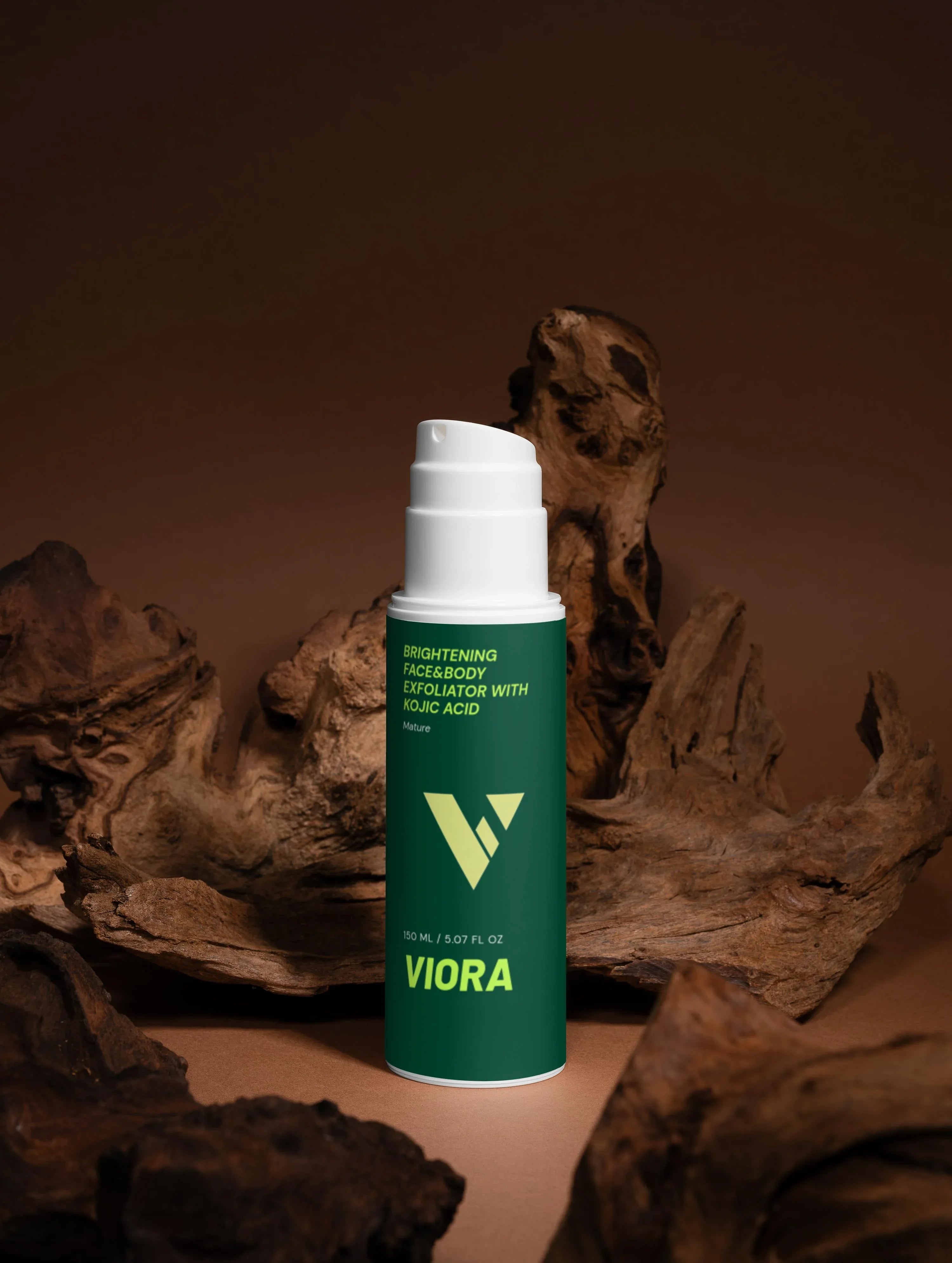 Viora Brightening Exfoliator with Kojic Acid - Face & Body Dark Spot Treatment - Viora