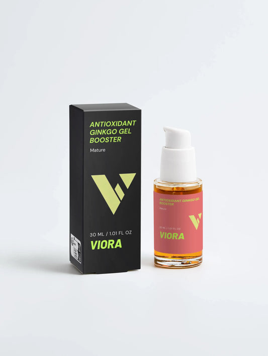 Ginkgo Biloba Antioxidant Face Gel - Anti-Aging Serum with Green Tea & Vitamin E for Protection - Viora