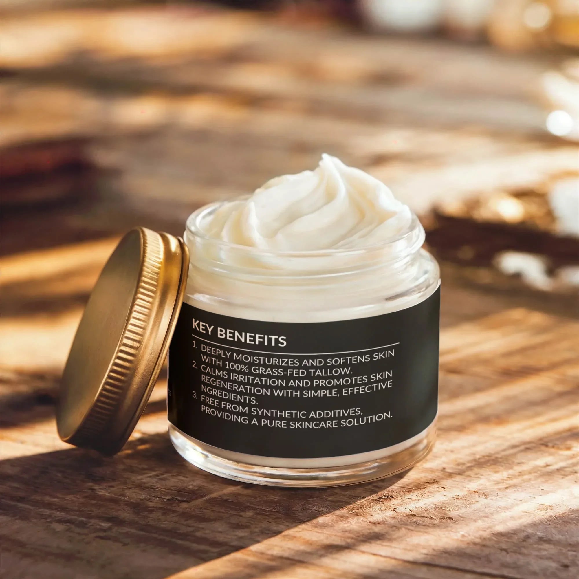 Grass-Fed Tallow Balm - Whipped Vanilla Bean Moisturizer for Face & Body - Viora