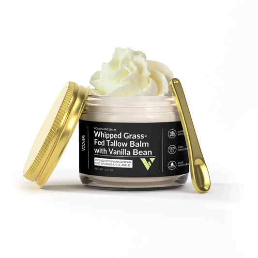 Grass-Fed Tallow Balm - Whipped Vanilla Bean Moisturizer for Face & Body - Viora
