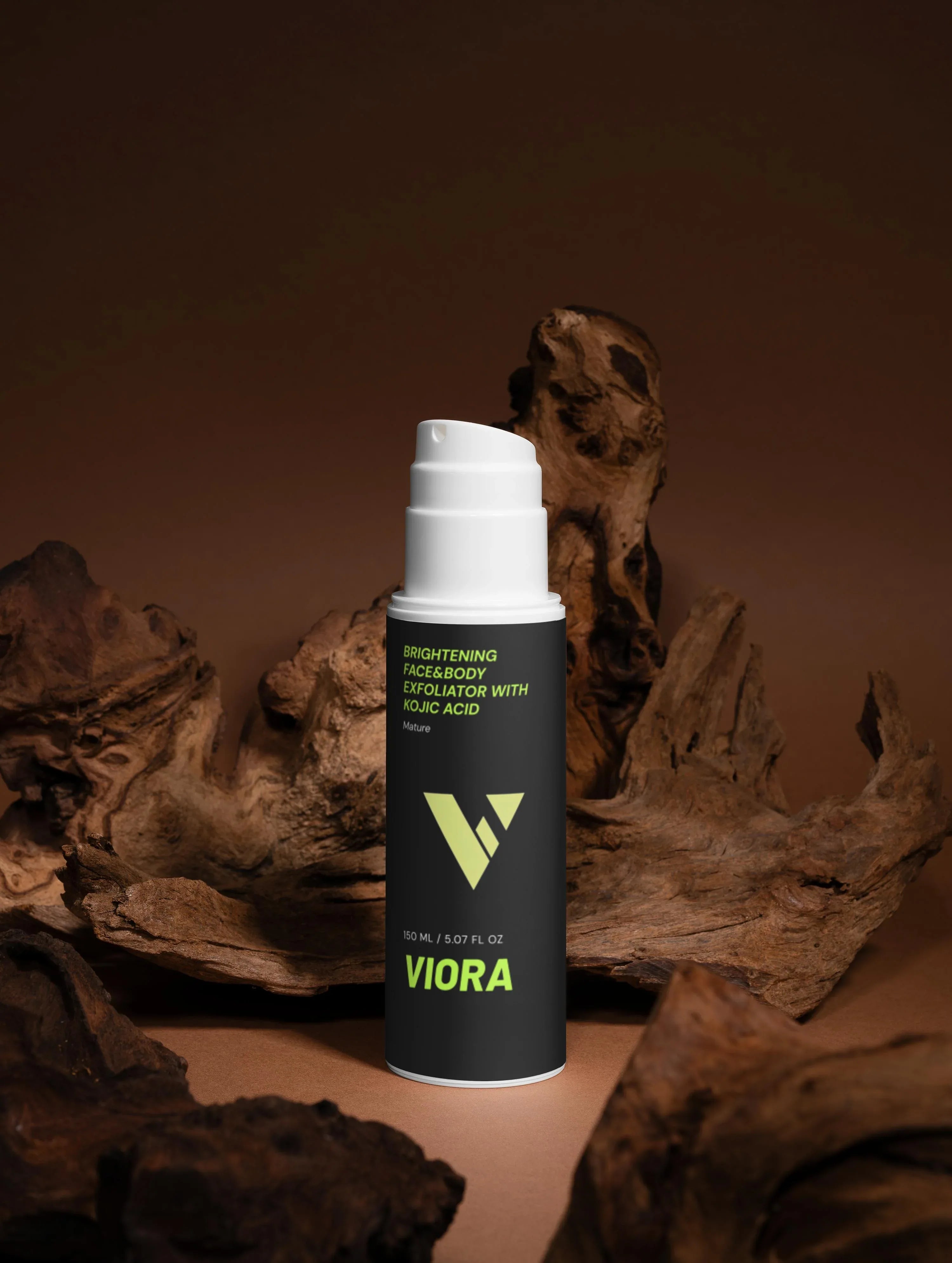 Kojic Acid Exfoliator - Brightening Face & Body Scrub for Dark Spots & Hyperpigmentation - Viora