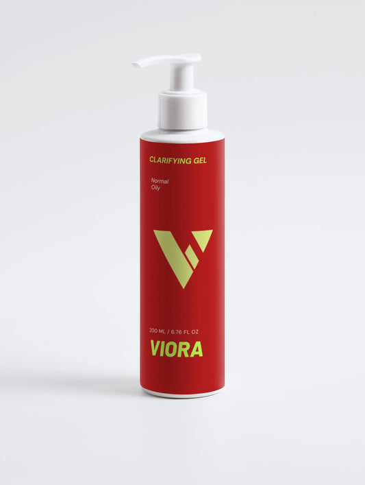 Clarifying Gel Cleanser - Gentle Foaming Face Wash for Oily & Acne-Prone Skin with Aloe - Viora