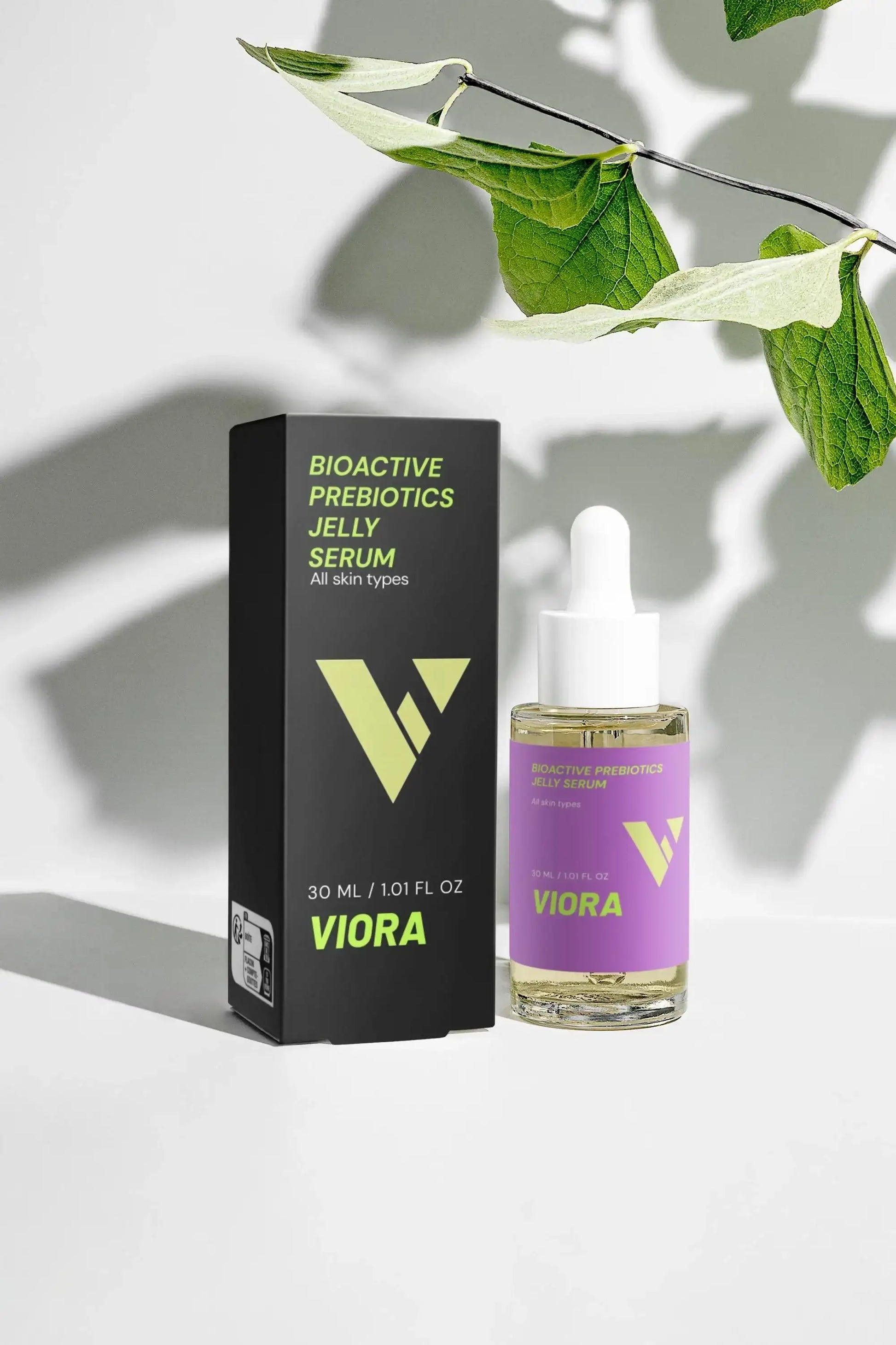 Prebiotic Face Serum - Barrier Repair Jelly Treatment with Hyaluronic Acid for Sensitive Skin - Viora