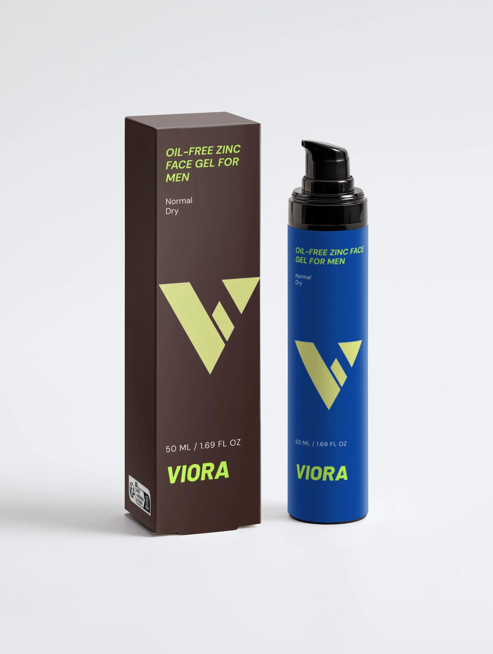 Zinc Face Gel for Men - Oil-Free Lightweight Moisturizer with Hyaluronic Acid & SPF Support - Viora