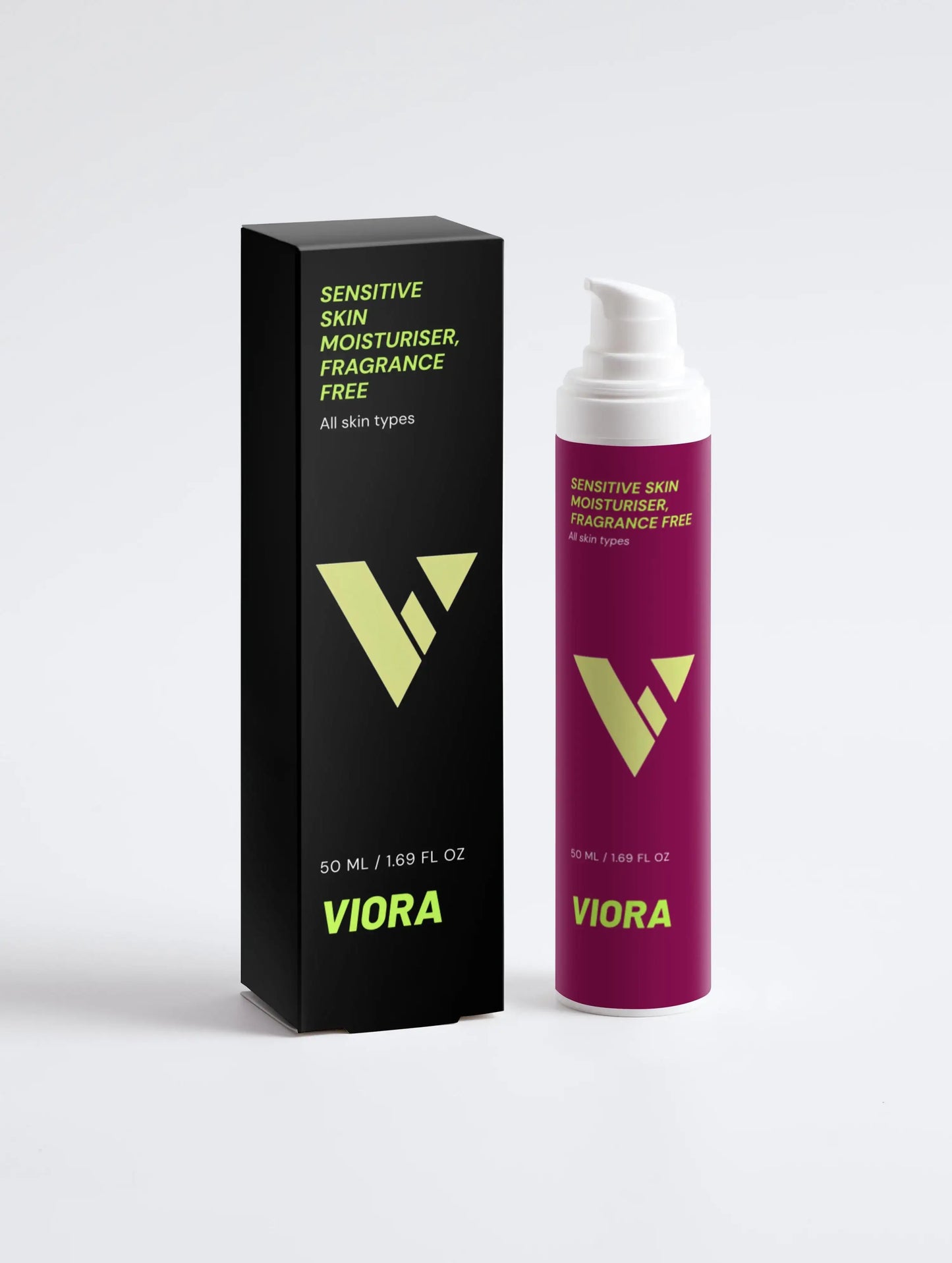 Sensitive Skin Face Moisturizer - Fragrance-Free Gentle Hydrating Cream for Redness & Irritation - Viora